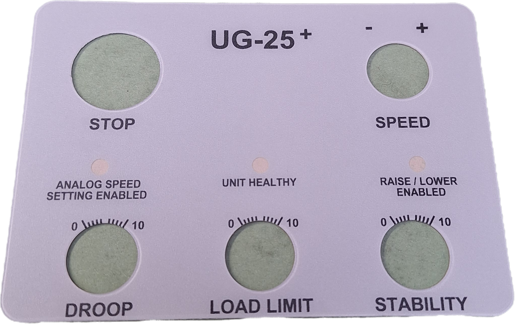 NAMEPLATE - UG25+ GOVERNOR, CONTROL INTE